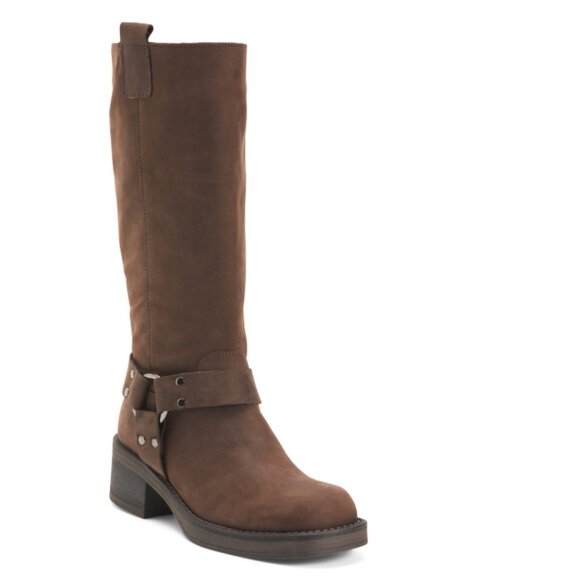 RIZZOLI Brown Made In Italy Nubuck Leather Moto Boots - Picture 1 of 2